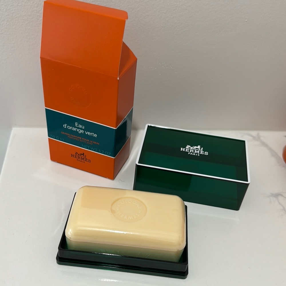 10 Hermès Eau d'Orange Verte Soap Set(Sealed) - Picture 5 of 10